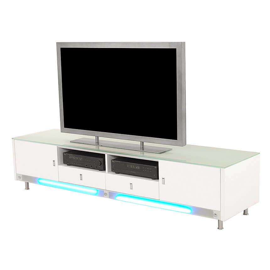 Dario White Illuminated TV Stand El Dorado Furniture